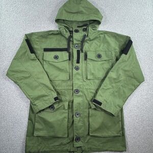 Sarma Outdoor Jacket Mens Large Green Hooded Canvas Military Tactical Field Coat